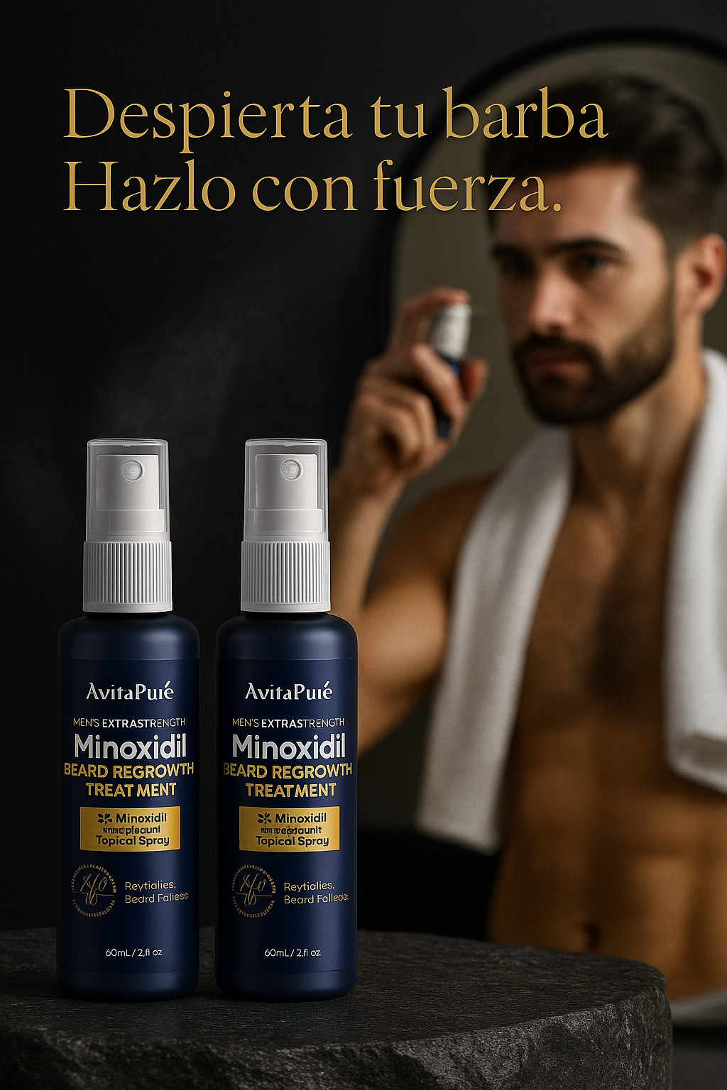 Aceite para Crecimiento de Barba con Minoxidil: Minoxidil para Hombres