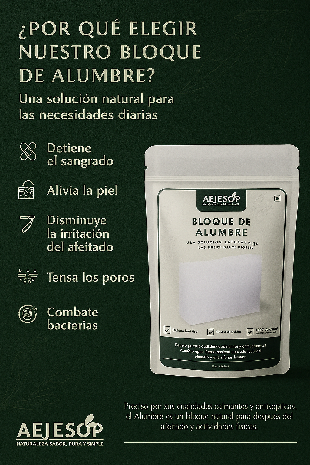 Bloque de Alumbre para Después del Afeitado