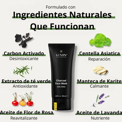 Limpiador Facial de Carbón Activado para Hombres - Lumin