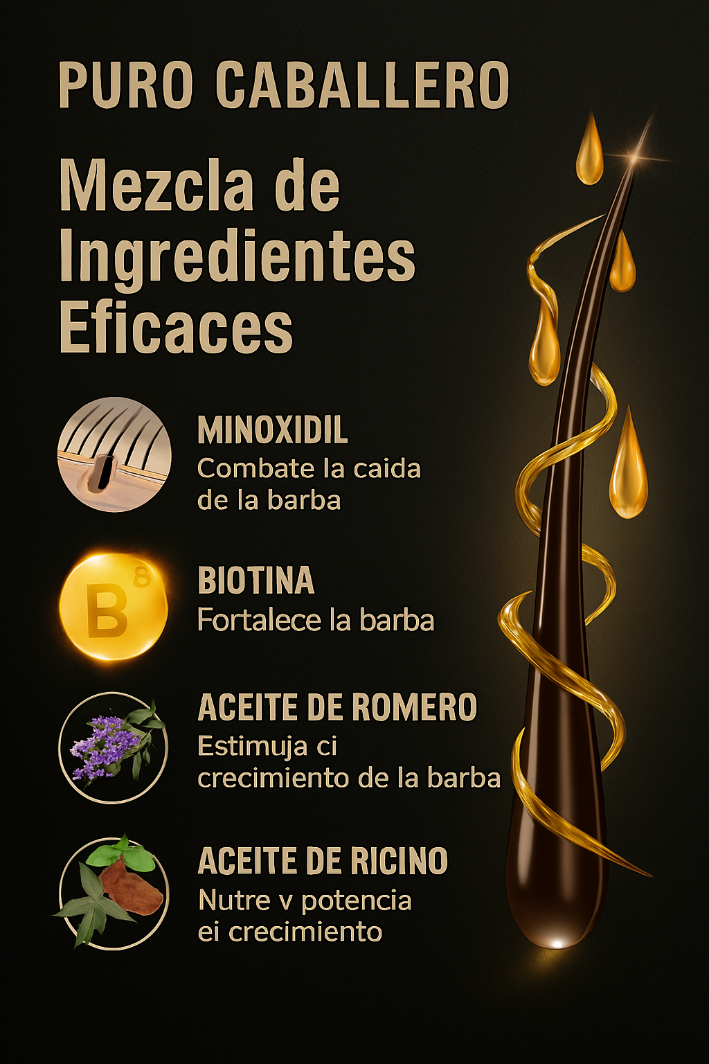 Aceite para Crecimiento de Barba con Minoxidil: Minoxidil para Hombres